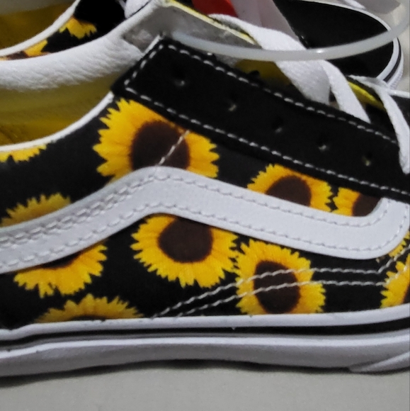 Vans Sunflower US 1 Sunflower lace up running shoes sneakers black and yellow - Picture 5 of 7